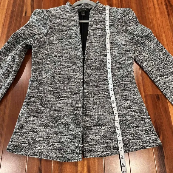 Halogen Nordstrom Black White Tweed Blazer Jacket Minimalist Long Sleeve Sz S
