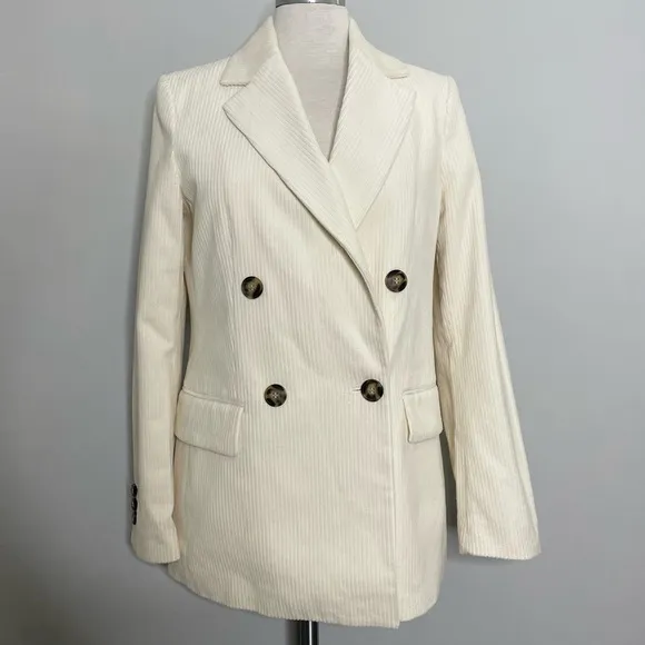 H&amp;M Oversized Double Breasted Corduroy Blazer Jacket