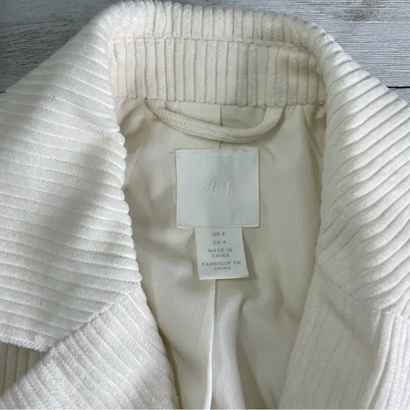 H&amp;M Oversized Double Breasted Corduroy Blazer Jacket