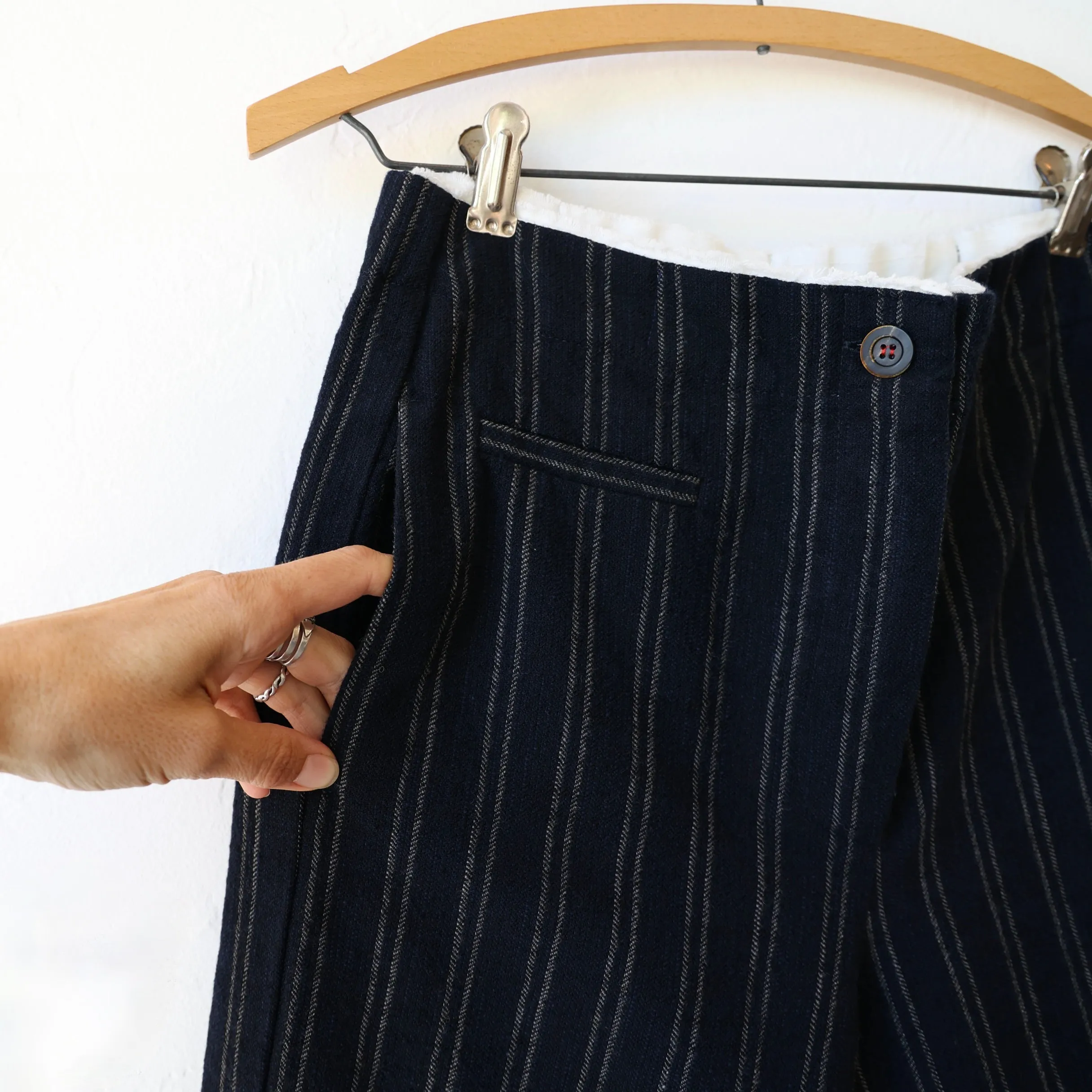 Hannoh Petrina Pants - Navy/Natural Stripe