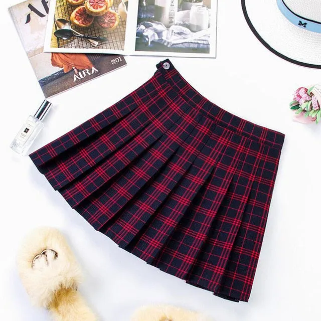Harajuku School Girl Pleated Plaid Skirt