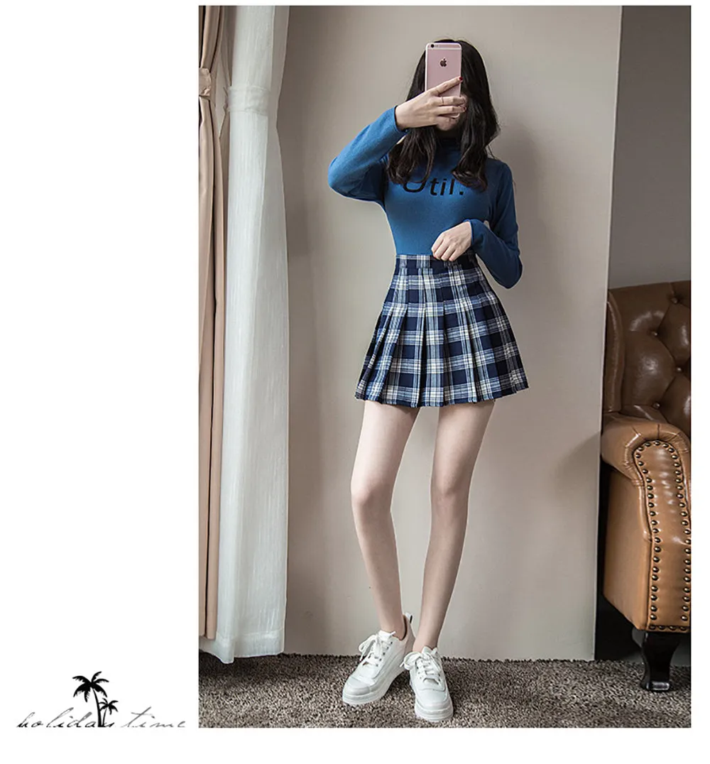 Harajuku School Girl Pleated Plaid Skirt