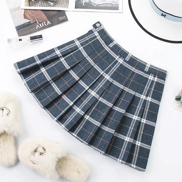 Harajuku School Girl Pleated Plaid Skirt