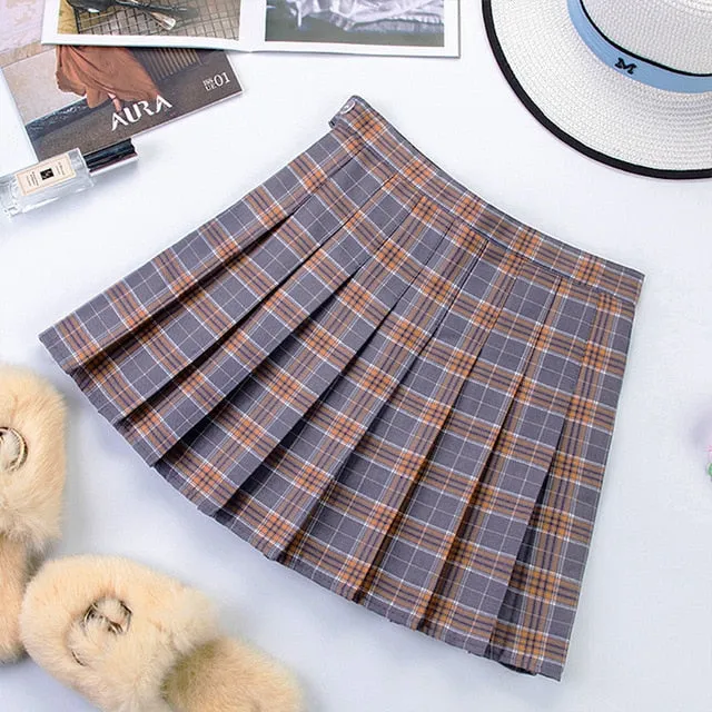 Harajuku School Girl Pleated Plaid Skirt