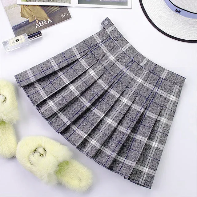 Harajuku School Girl Pleated Plaid Skirt