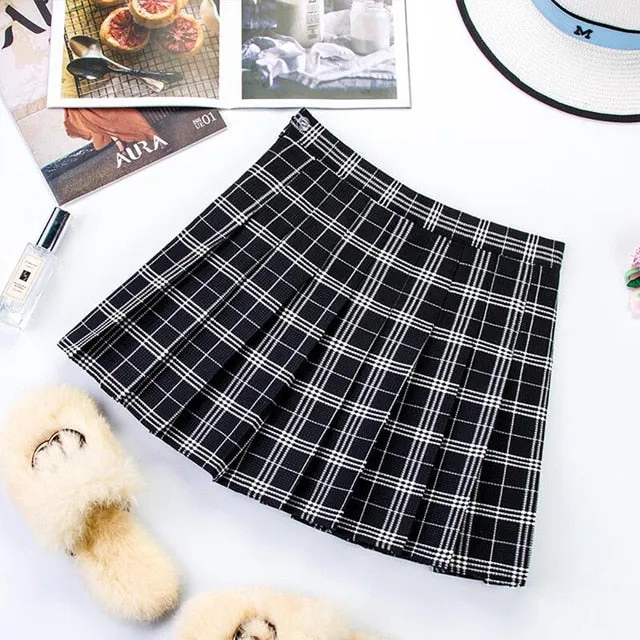 Harajuku School Girl Pleated Plaid Skirt