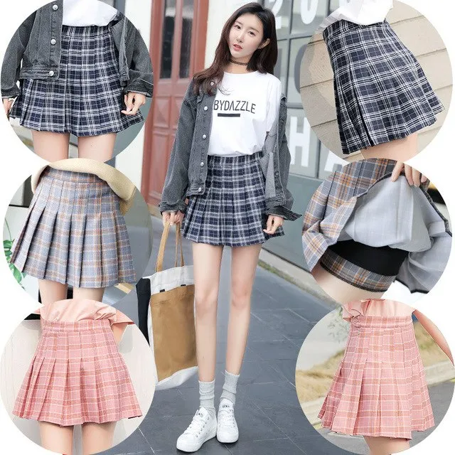 Harajuku School Girl Pleated Plaid Skirt