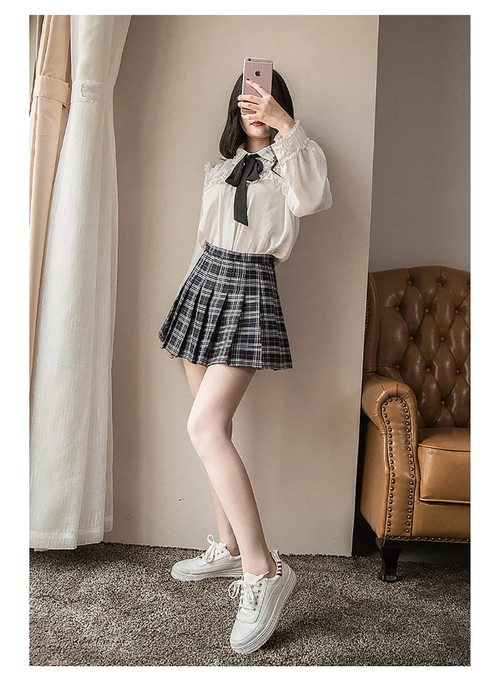 Harajuku School Girl Pleated Plaid Skirt