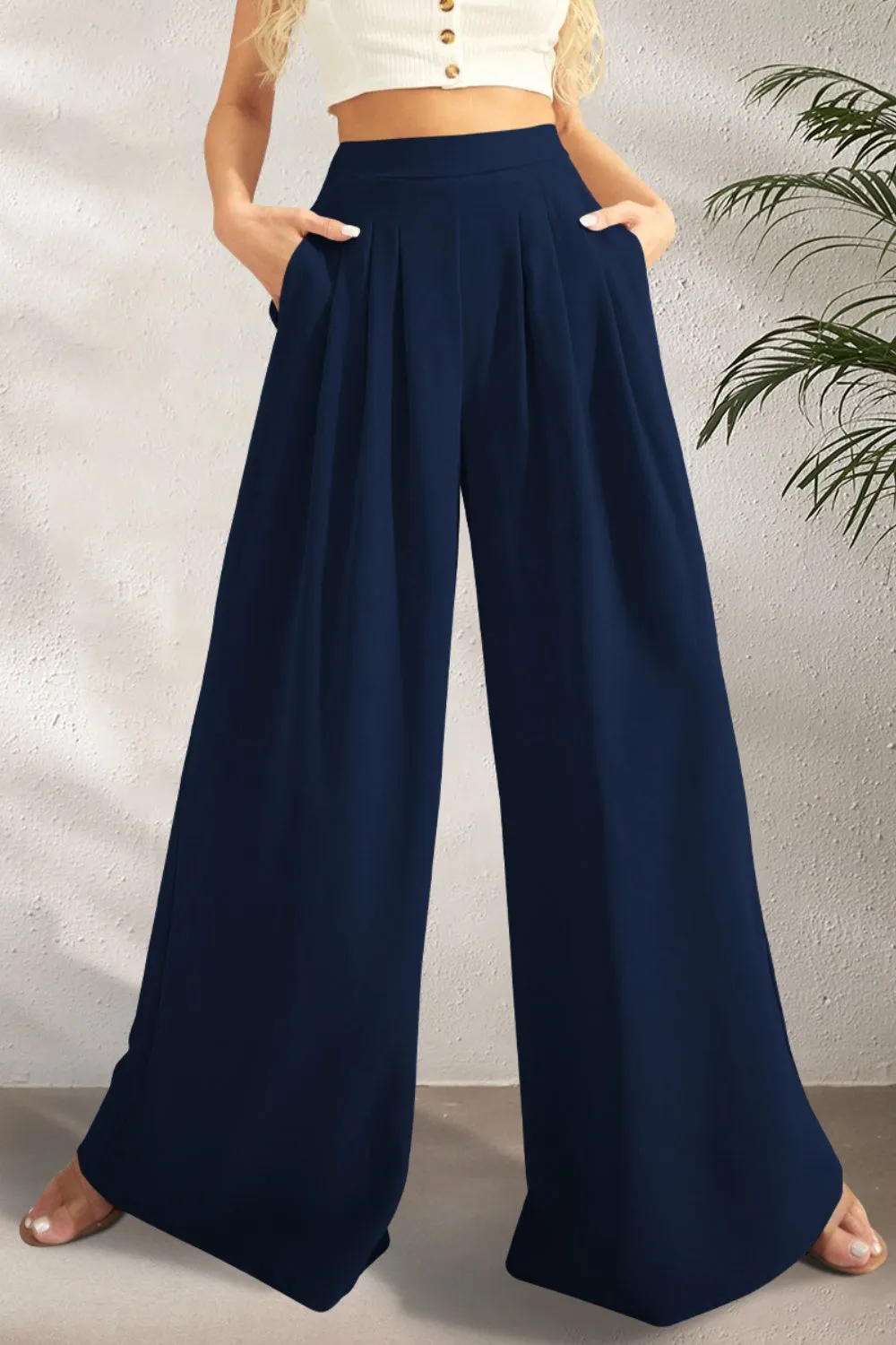 Hazel Blues® |  High Waist Wide Leg Pants
