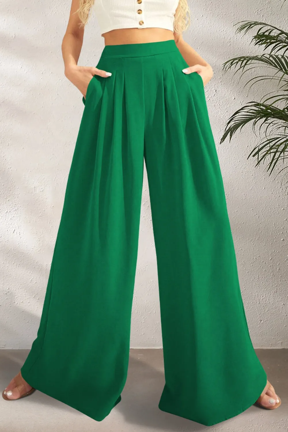 Hazel Blues® |  High Waist Wide Leg Pants