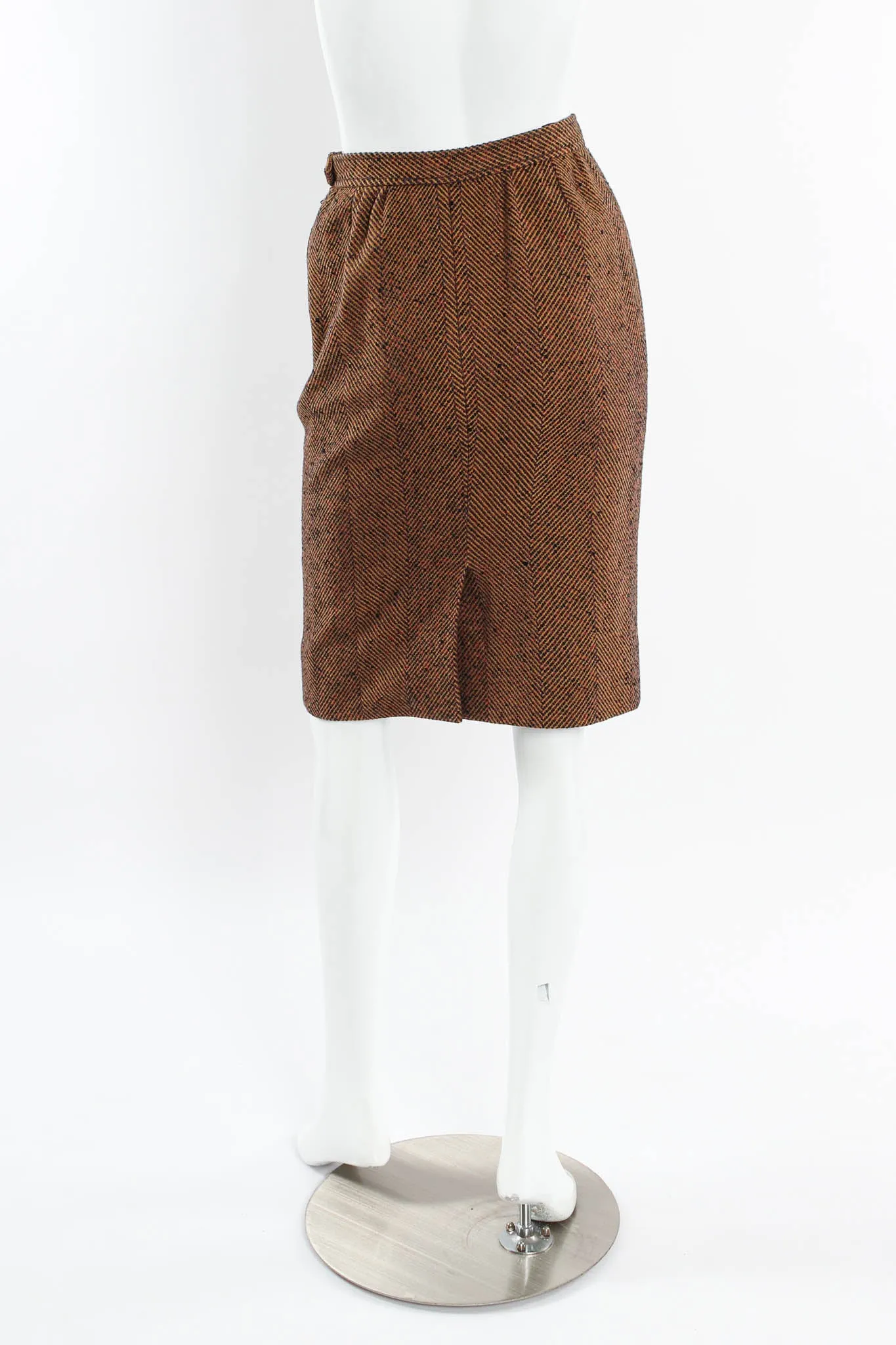 Herringbone Wool Skirt