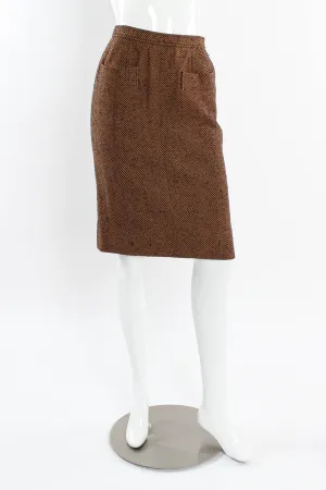 Herringbone Wool Skirt