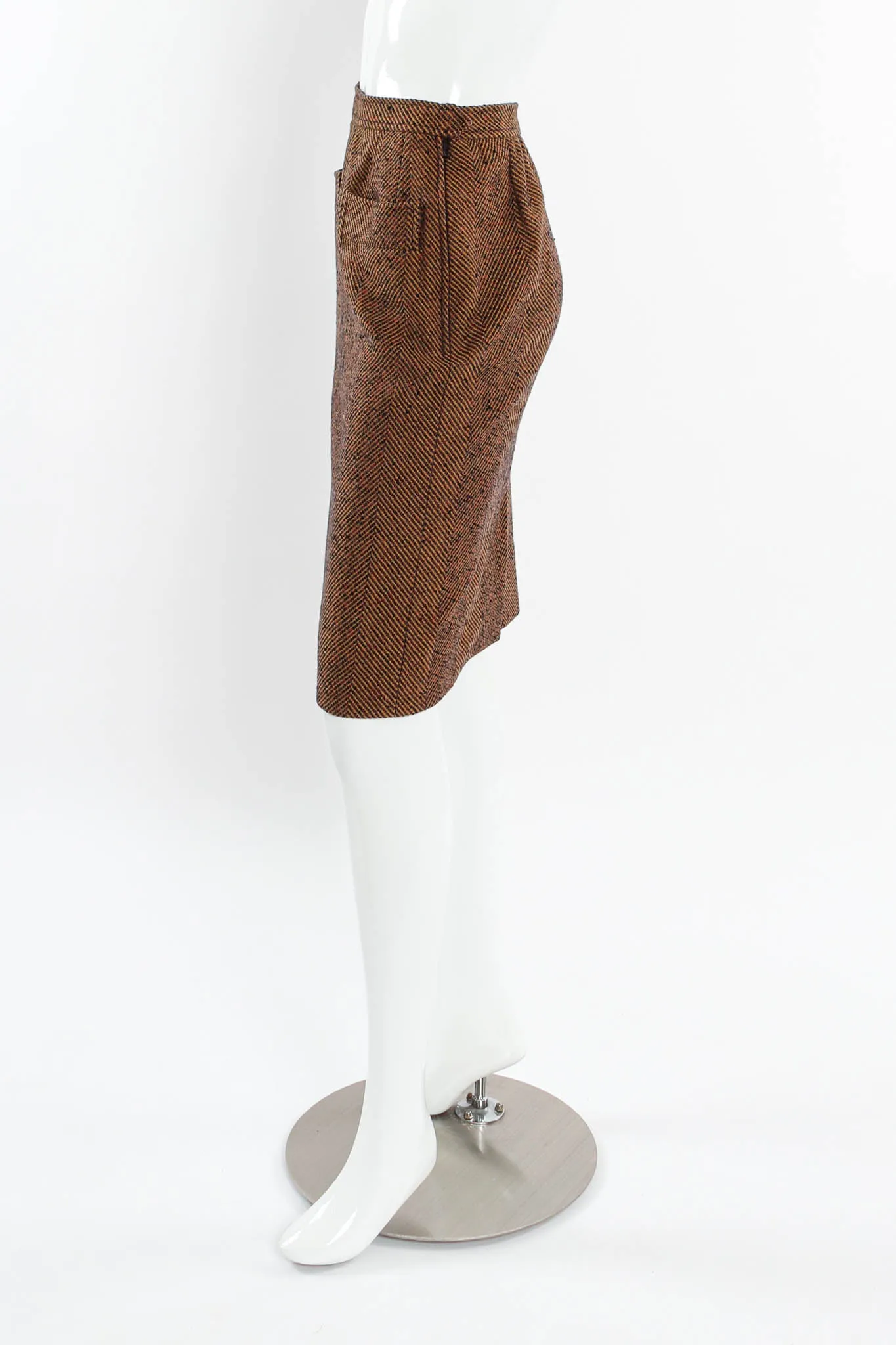 Herringbone Wool Skirt