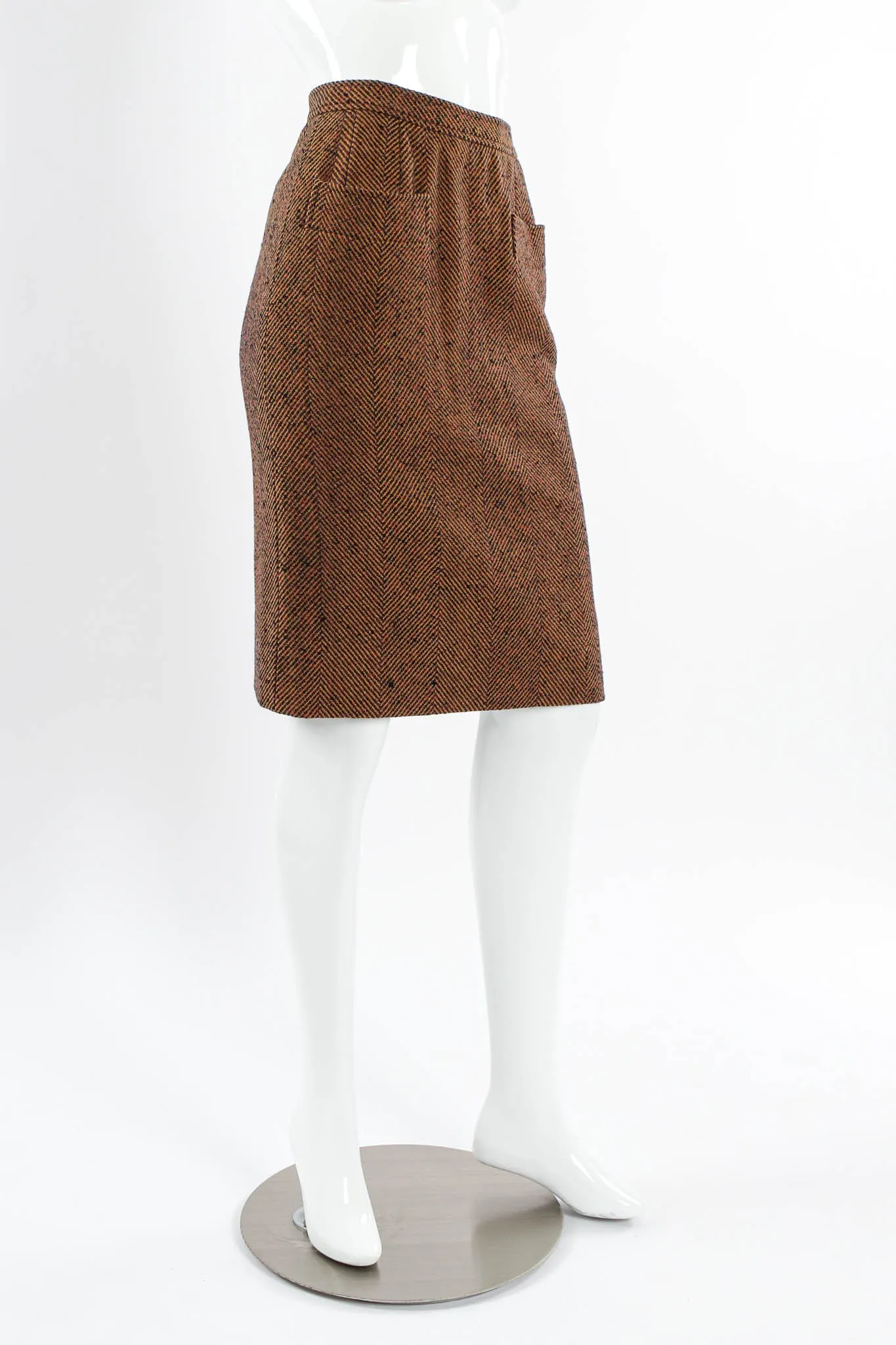 Herringbone Wool Skirt