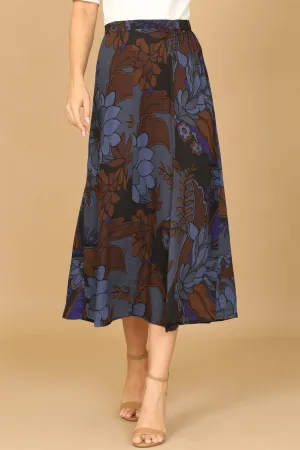 HIGH WAIST FLORAL MIDI SKIRT