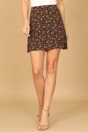 HIGH WAIST FLORAL SKIRT