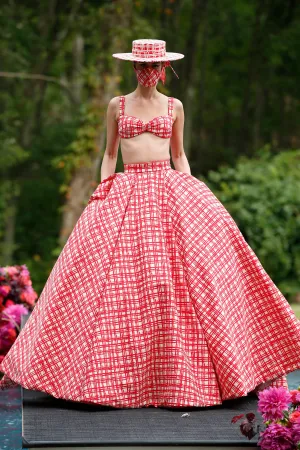 High Waist Gingham Ball Skirt