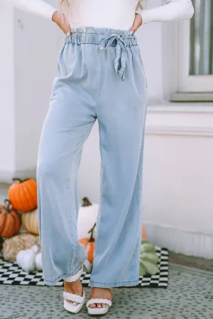 High Waist Wide Leg Tencel Jeans