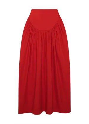 High Waisted Basque Midi Skirt