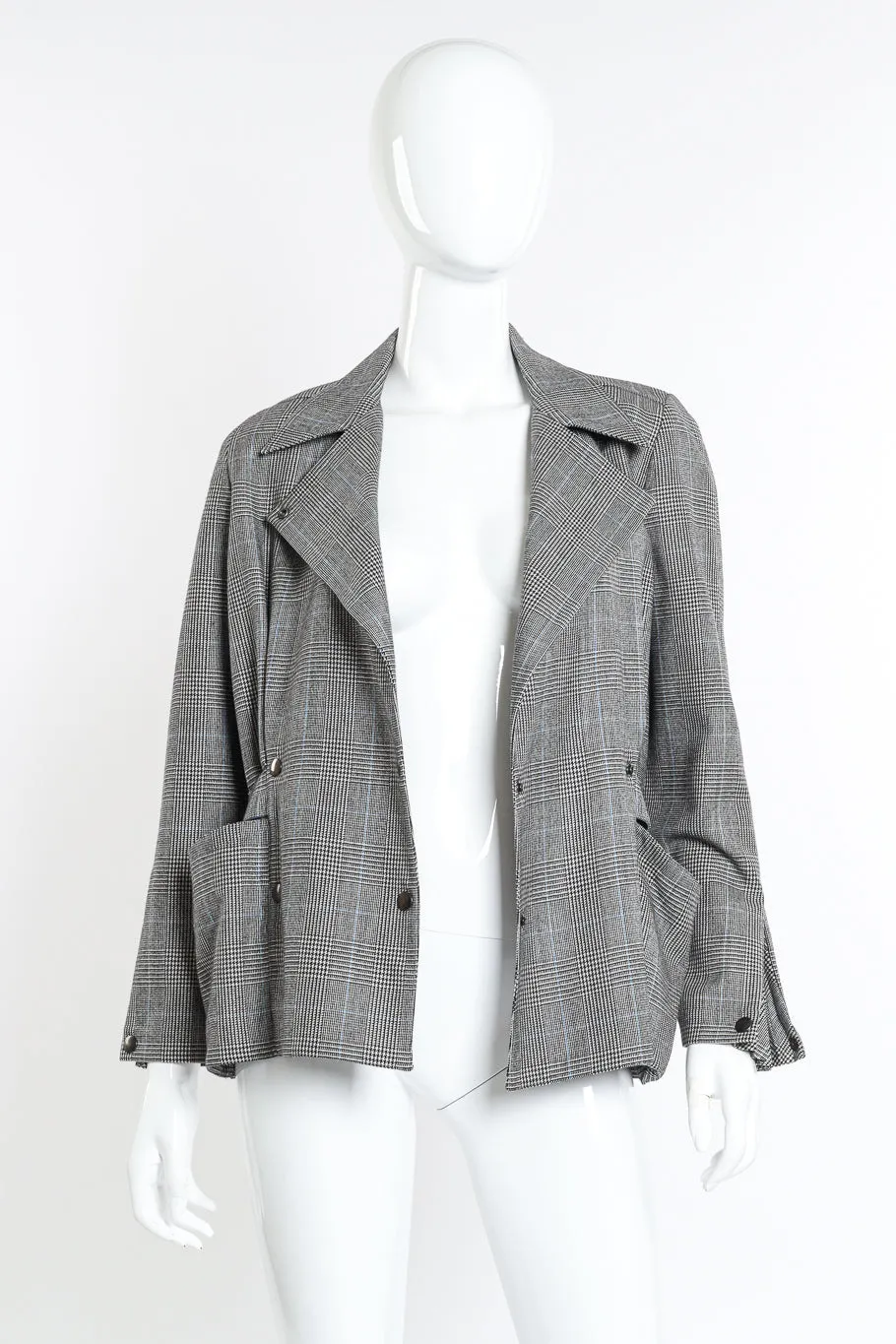 Houndstooth Buckle Waist Jacket