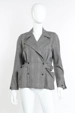 Houndstooth Buckle Waist Jacket