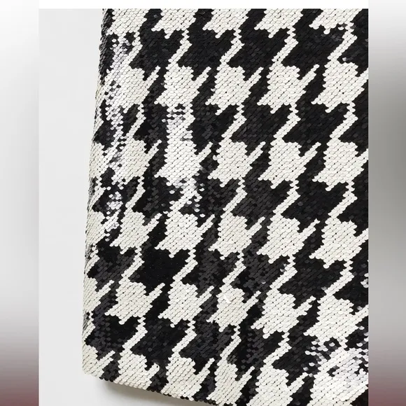 Houndstooth sequined skirt