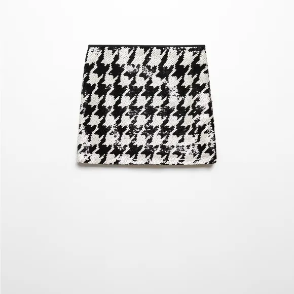 Houndstooth sequined skirt
