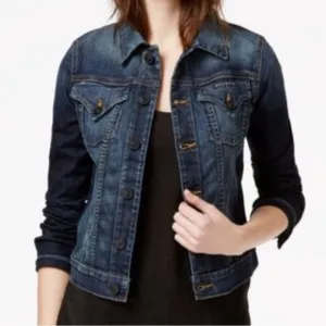 Hudson Signature Jean Jacket Blue Size Large Dark Wash Soft Stretchy