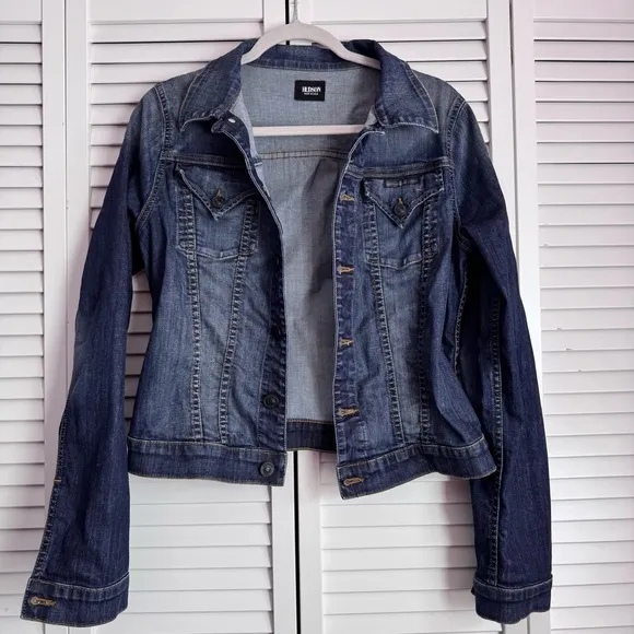 Hudson Signature Jean Jacket Blue Size Large Dark Wash Soft Stretchy
