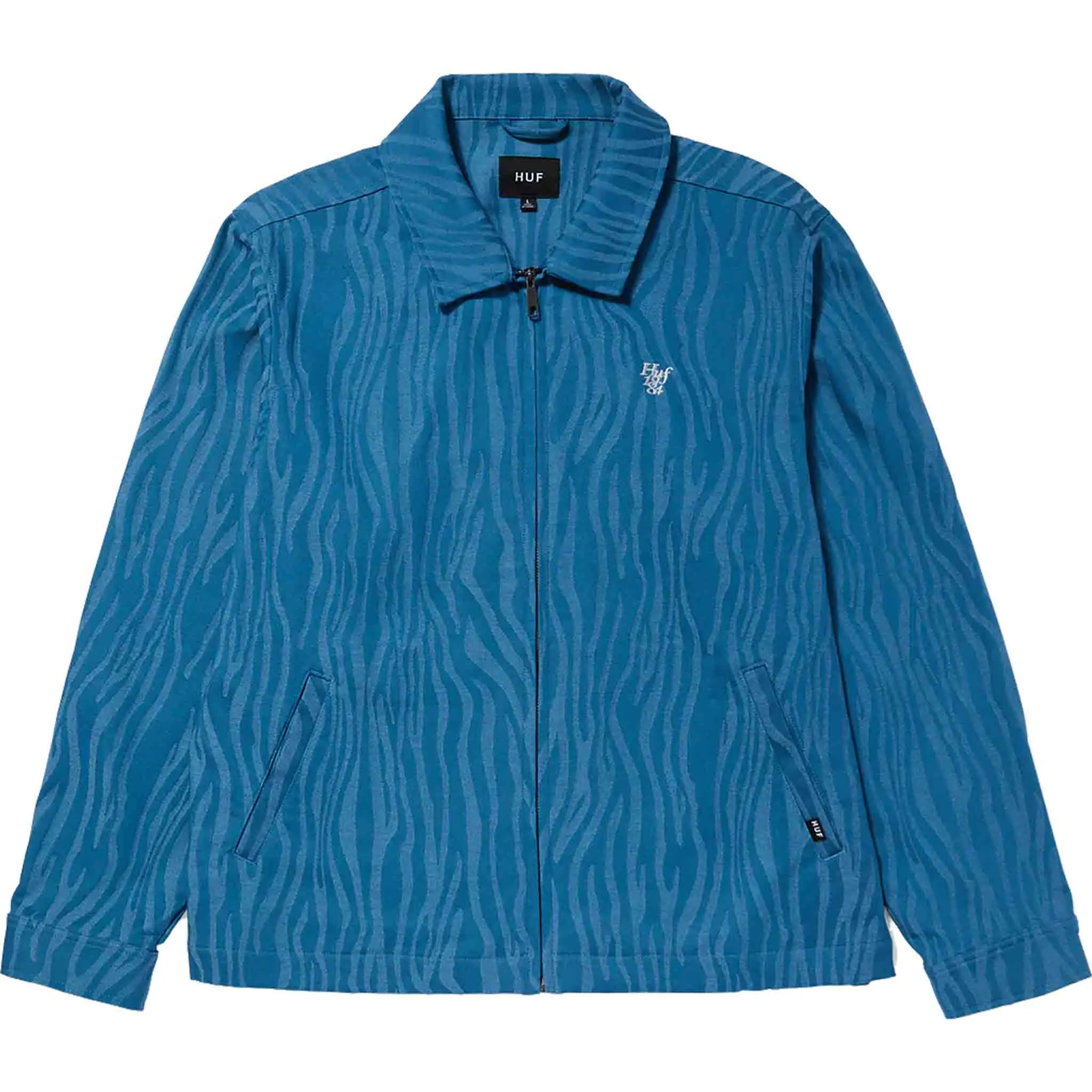 Huf Jacquard Tiger Work Jacket Oil Blue