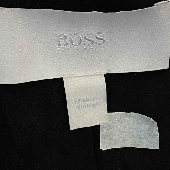 HUGO BOSS Virgin Wool Blazer Jacket Womens 10 Black Long Sleeve Single Breasted