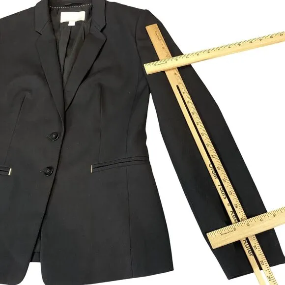 HUGO BOSS Virgin Wool Blazer Jacket Womens 10 Black Long Sleeve Single Breasted