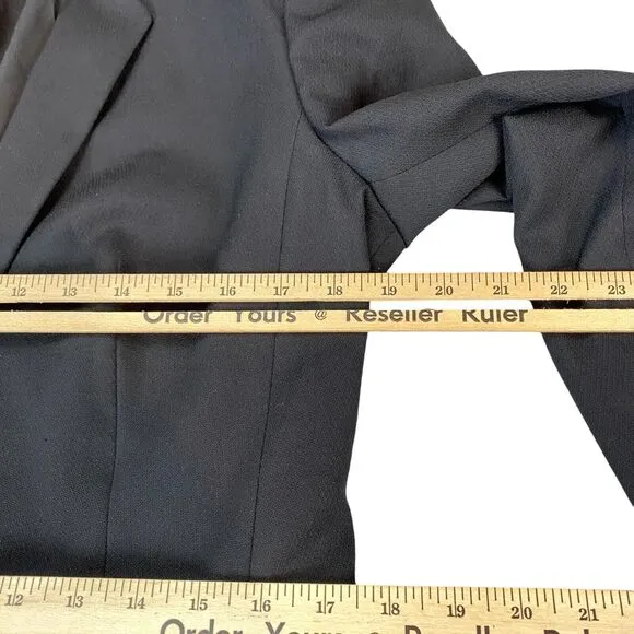 HUGO BOSS Virgin Wool Blazer Jacket Womens 10 Black Long Sleeve Single Breasted
