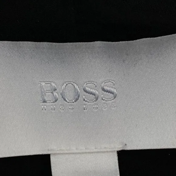 HUGO BOSS Virgin Wool Blazer Jacket Womens 10 Black Long Sleeve Single Breasted