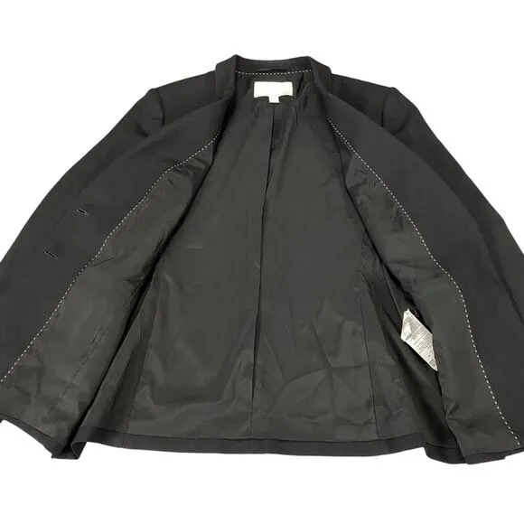 HUGO BOSS Virgin Wool Blazer Jacket Womens 10 Black Long Sleeve Single Breasted