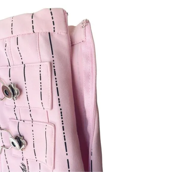 I.AM.GIA Pink Striped Pleated High Waisted Heather Mini Skirt - XS