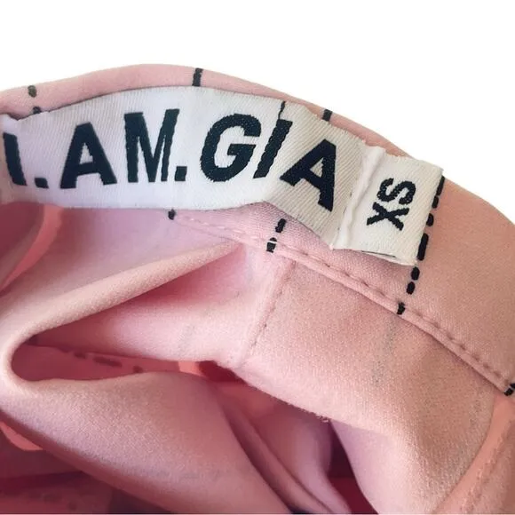 I.AM.GIA Pink Striped Pleated High Waisted Heather Mini Skirt - XS