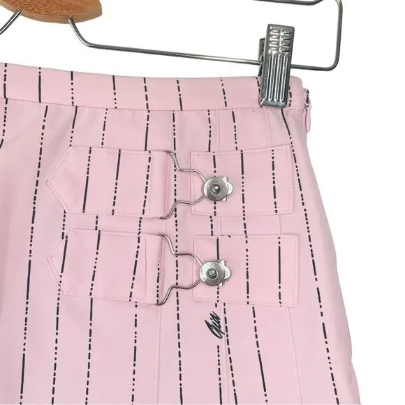 I.AM.GIA Pink Striped Pleated High Waisted Heather Mini Skirt - XS
