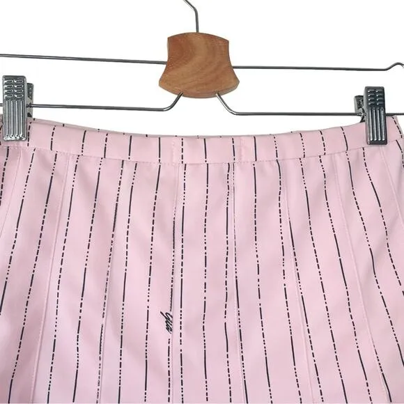 I.AM.GIA Pink Striped Pleated High Waisted Heather Mini Skirt - XS