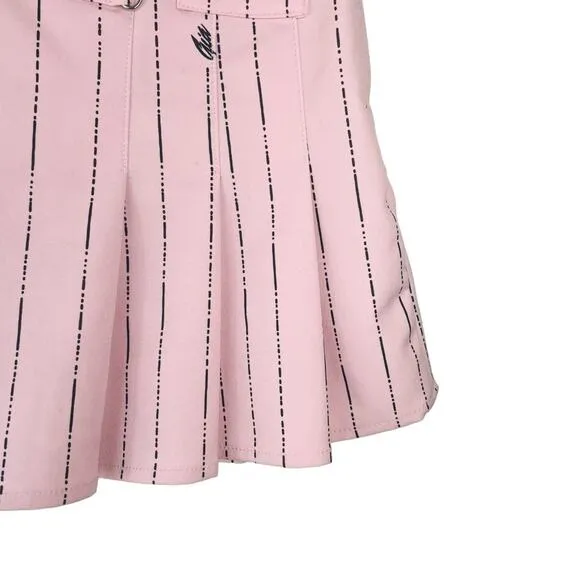 I.AM.GIA Pink Striped Pleated High Waisted Heather Mini Skirt - XS