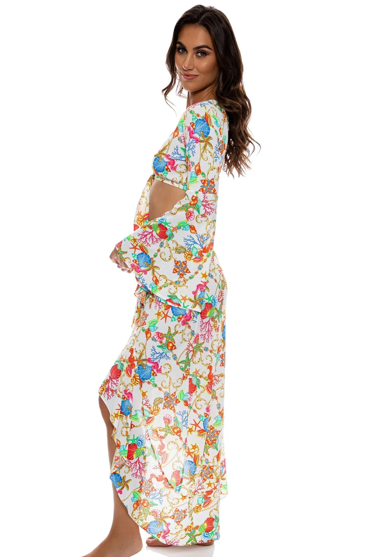 IL MARE - Ruffle High Lo Slit Skirt