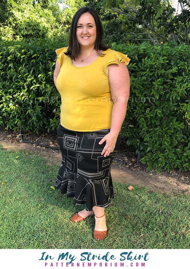 In My Stride | Flounce Pencil Skirt Sewing Pattern