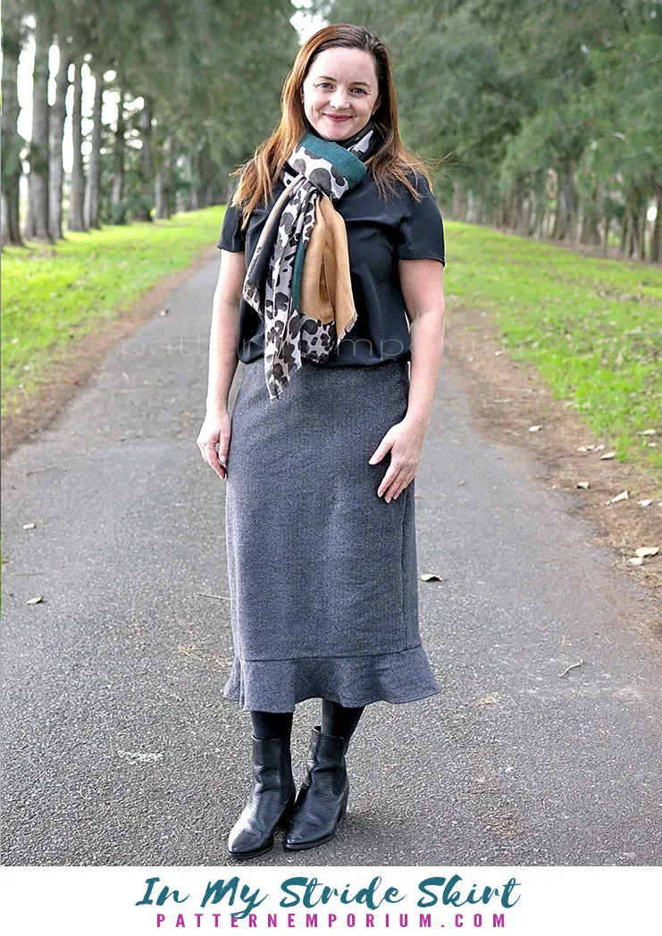 In My Stride | Flounce Pencil Skirt Sewing Pattern