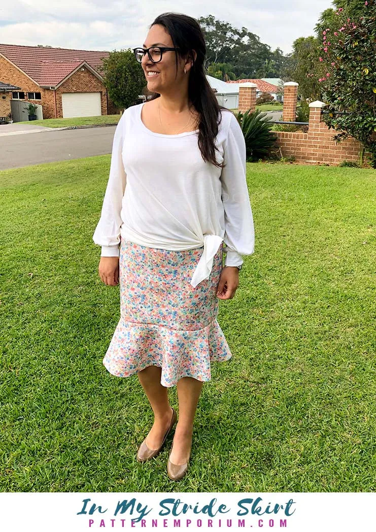 In My Stride | Flounce Pencil Skirt Sewing Pattern