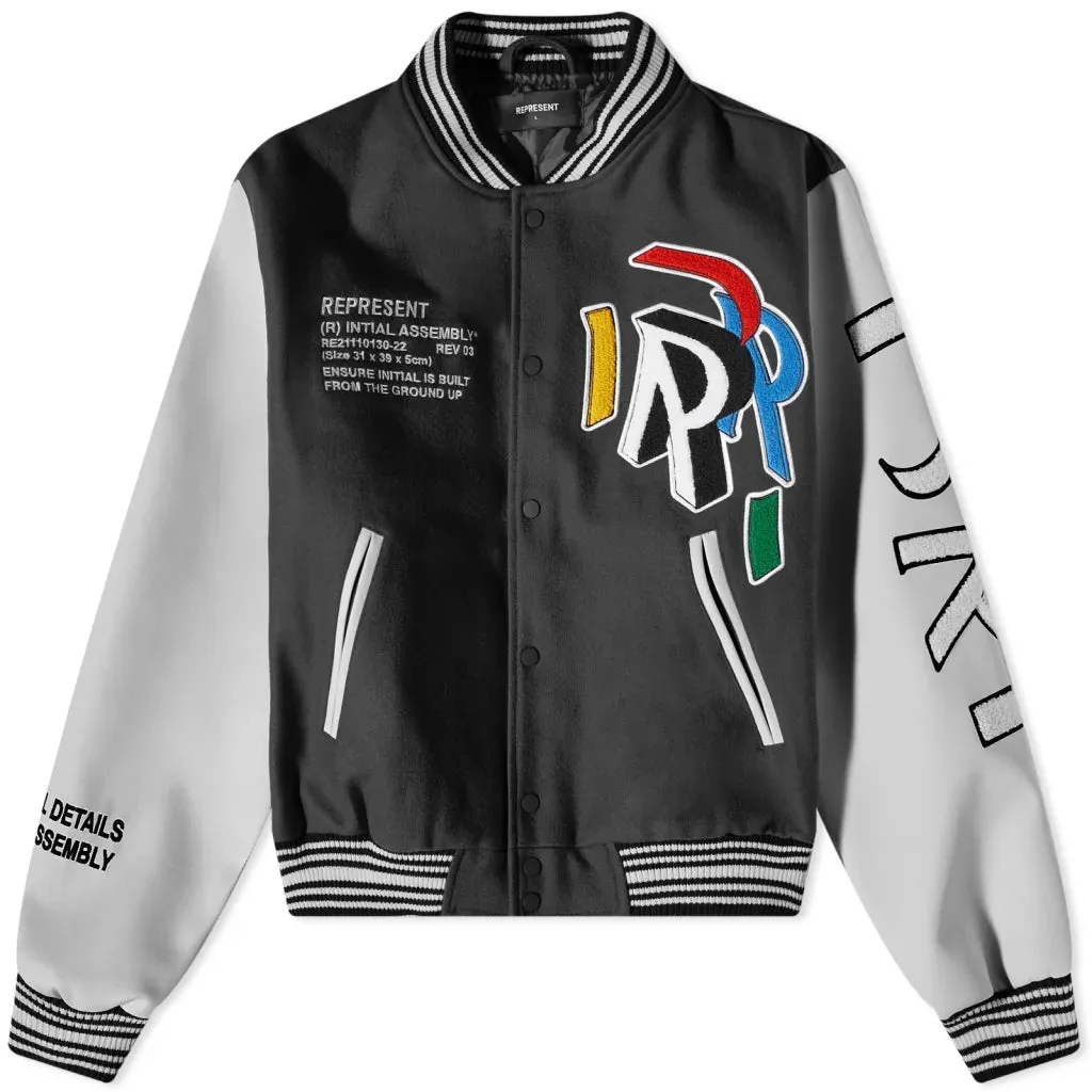 Initial Varsity Jacket - Jet Black