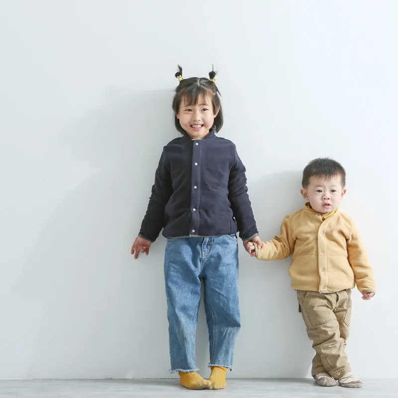 INSTOCK-Japanese style children's fleece stand collar jacket