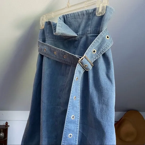 J Brand Tranquil Pleated High Waist Denim Skirt