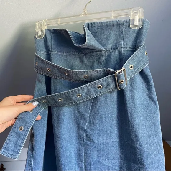 J Brand Tranquil Pleated High Waist Denim Skirt