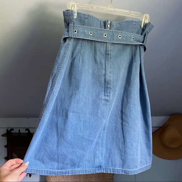 J Brand Tranquil Pleated High Waist Denim Skirt