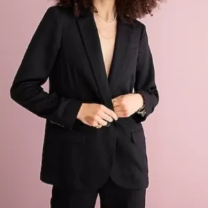 J. Crew Alfie Black Oversized Women's Summer Weight Blazer 100% Lyocell, Size 4P